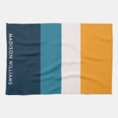 Farbblock für Monogram, Horizontal Stripe Stylish Geschirrtuch (Horizontal)