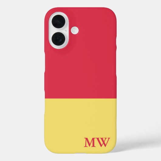 Farbblock für Monogramm, dunkelrosa und gelb Case-Mate iPhone Hülle (Rückseite)