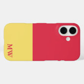 Farbblock für Monogramm, dunkelrosa und gelb Case-Mate iPhone Hülle (Rückseite (Horizontal))