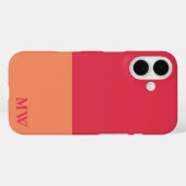 Farbblock für Monogramm, dunkelrosa und orange Case-Mate iPhone Hülle (Rückseite (Horizontal))