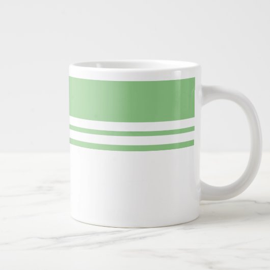 Farbblock für Sportsage-grüne, weiße Streifen Jumbo-Tasse (Rechts)