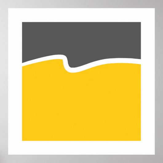 Farbblock Gelbgraues Weiß Poster (Vorne)