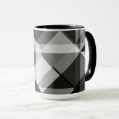 Farbblock Geo Formen Tasse in Schwarz und Grau (VorderseiteRechts)