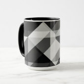 Farbblock Geo Formen Tasse in Schwarz und Grau (Vorderseite Links)