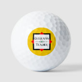 Farbblock Geografischer Lehrer Golfball (Vorderseite)