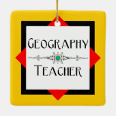 Farbblock Geografischer Lehrer Keramikornament (Rückseite)