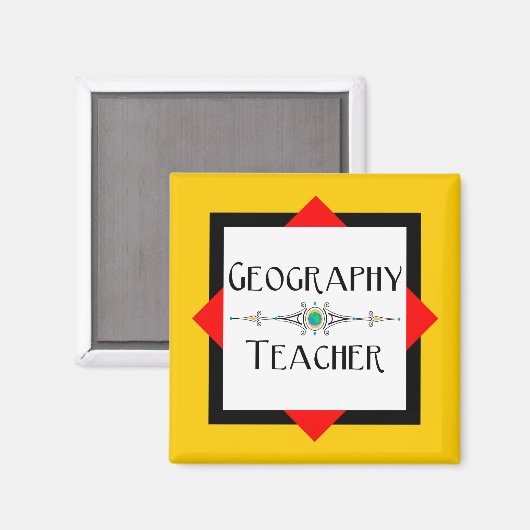 Farbblock Geografischer Lehrer Magnet (Vorderseite/Rückseite)