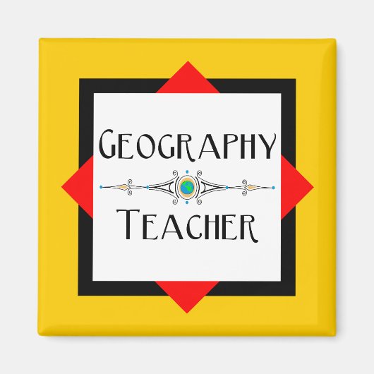 Farbblock Geografischer Lehrer Magnet (Vorne)