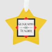 Farbblock Geografischer Lehrer Ornament (Rückseite)