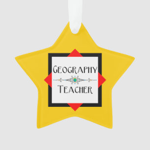 Farbblock Geografischer Lehrer Ornament