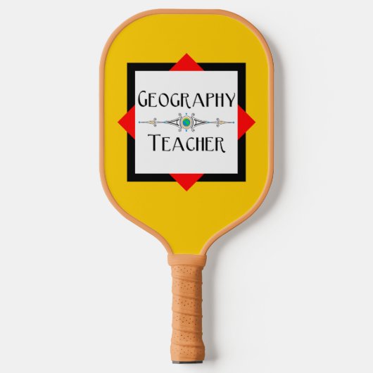 Farbblock Geografischer Lehrer Pickleball Schläger (Vorderseite)