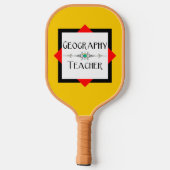 Farbblock Geografischer Lehrer Pickleball Schläger (Rückseite)