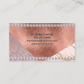 Farbblock Gold Marmorplatte Rose Gold Foil | Diama Visitenkarte (Rückseite)