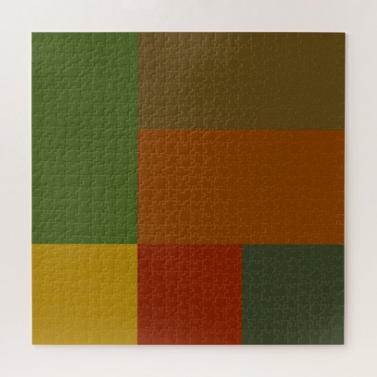 Farbblock Gold Red Olive Green Orange Puzzle (Horizontal)