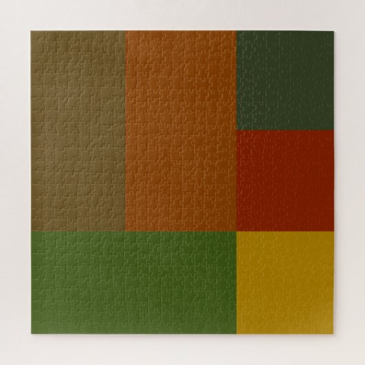 Farbblock Gold Red Olive Green Orange Puzzle (Vertikal)