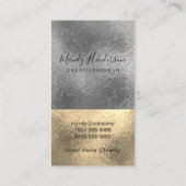 Farbblock Gold Silberfolie Visitenkarte (Rückseite)