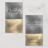 Farbblock Gold Silberfolie Visitenkarte (Vorne/Hinten)