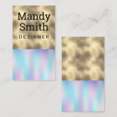 Farbblock-Goldfolie | Holographische Breite Visitenkarte (Vorne/Hinten)