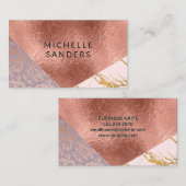 Farbblock-Goldmarmorplatte Rose Goldfolie Visitenkarte (Vorne/Hinten)
