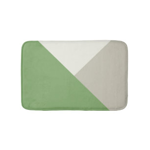 Farbblock Grün Beige Badematte