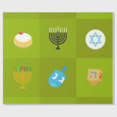 Farbblock grün hanukkah geschenkpapier (Flach)