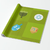 Farbblock grün hanukkah geschenkpapier (Ungerollt)
