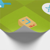 Farbblock grün hanukkah geschenkpapier (Ecke)