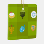 Farbblock grün hanukkah keramikornament (Rechts)