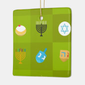Farbblock grün hanukkah keramikornament (Links)