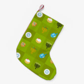 Farbblock grün hanukkah kleiner weihnachtsstrumpf (Vorderansicht (hängend))