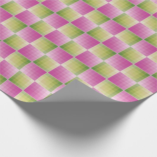 Farbblock Grün/Rosa Geschenkpapier (Ecke)
