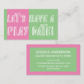 Farbblock Grün und Rosa Datum der Wiedergabe Telefonnummerkarte (Vorne/Hinten)