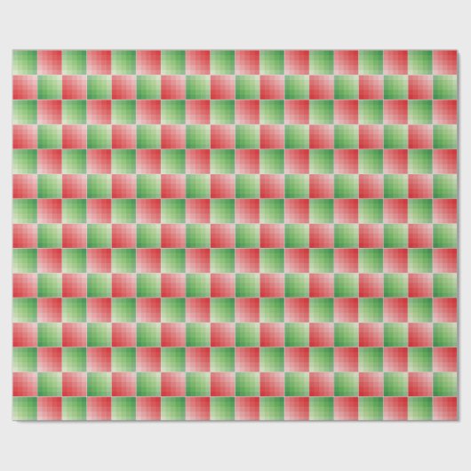 Farbblock Grün und Rot Geschenkpapier (Flach)