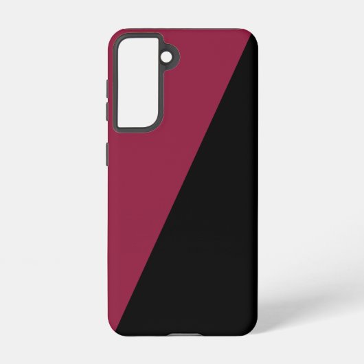 Farbblock-Handy-Gehäuse (Schwarz & Berry Rot) Samsung Galaxy Hülle (Rückseite)