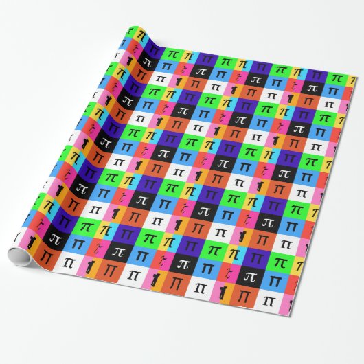 Farbblock Happy Pi Tag Geschenkpapier (Ungerollt)
