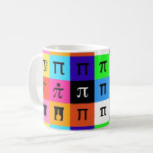 Farbblock Happy Pi Tag Kaffeetasse (Vorderseite Links)