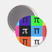 Farbblock Happy Pi Tag Magnet (Vorderseite/Rückseite)