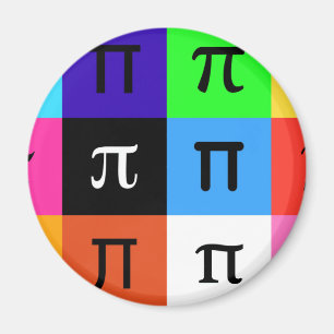 Farbblock Happy Pi Tag Magnet