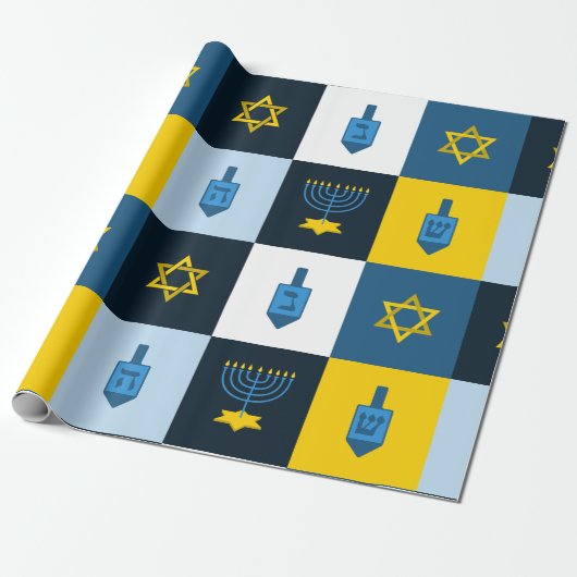 Farbblock hebrew hanukkah geschenkpapier (Ungerollt)