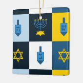 Farbblock hebrew hanukkah keramikornament (Links)