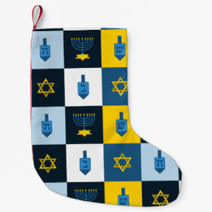 Farbblock hebrew hanukkah kleiner weihnachtsstrumpf