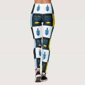 Farbblock hebrew hanukkah leggings (Rückseite)