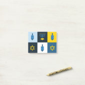 Farbblock hebrew hanukkah post-it klebezettel (Auf Schreibtisch)