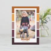 Farbblock Herbstfarbe Dank Foto Erntedank Einladung (Stehend Vorderseite)