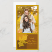 Farbblock Herbstleaf Hochzeitssache Datum speicher Save The Date (Vorne/Hinten)