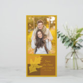 Farbblock Herbstleaf Hochzeitssache Datum speicher Save The Date (Stehend Vorderseite)