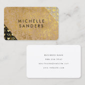 Farbblock-Herz und Gold-Fesseln Visitenkarte (Vorne/Hinten)