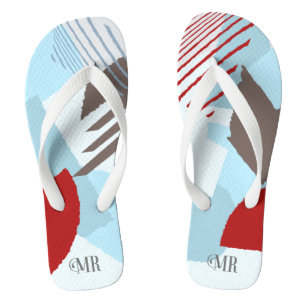 Farbblock Hochzeit Herr Groom Winter ID740 Badesandalen