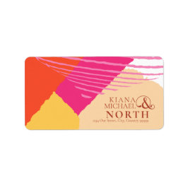 Farbblock Hochzeit Sommer-ID740 Adressaufkleber