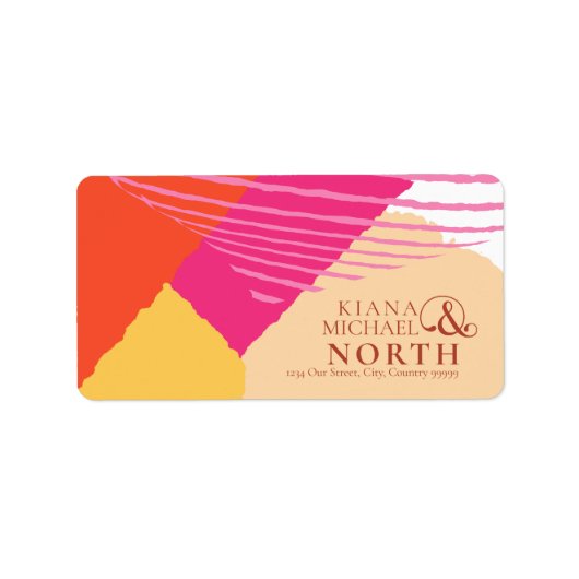 Farbblock Hochzeit Sommer-ID740 Adressaufkleber (Vorne)